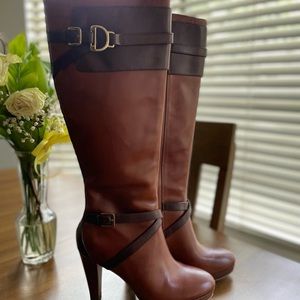 Poppy Bit Knee high leather boots